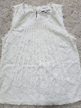 Choklate Sleeveless White Lace Top Womens Medium